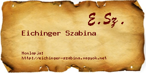 Eichinger Szabina névjegykártya